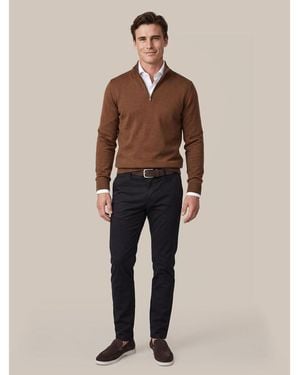 Suitable Sweat-Shirt Crew Zip Merino Braun - Neutre
