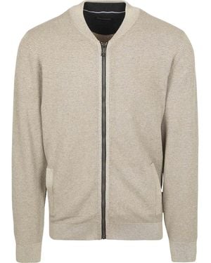 CASA MODA Gilet Cardigan Zippé Structure Beige - Gris