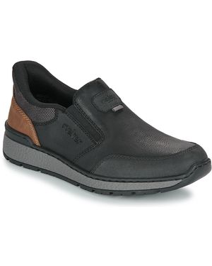 Mocassin Rieker Homme B9057 - Confort Extra Large, Style Automne-hiver, Couleur Noire
