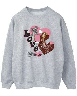Lady And The Tramp Sweatshirts Spaghetti Love - Gris