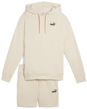 PUMA Ensembles de survêtement Short Hooded Relaxed Sweat Suit 7 Tr Op - Blanc