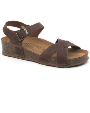 Autenti Sandales compensées 7656 - Marron