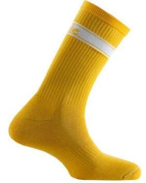 Achile Chaussettes de sports Mi-chaussettes de sport colorées Made in France - Jaune
