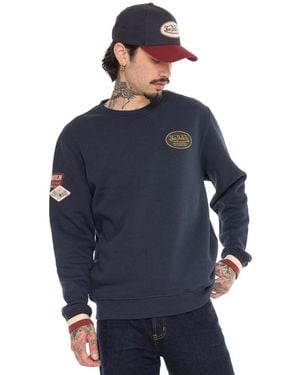 Von Dutch Sweat-Shirt Sweat Col Rond En Molleton Avec Écusson Lewis - Bleu