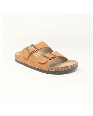 Topway Sandales Norway Original Claquette Rizona Camel - Blanc