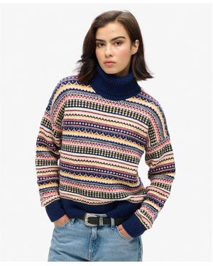 Superdry Pull Pull à rayures texturées - Bleu