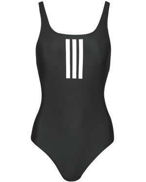 adidas Badeanzug 3-Stripes V-Back Swimsuit - Schwarz