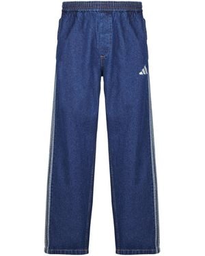adidas Jeans Stadium Regular Fit Denim Full Length Open Hem Tracksuit Bottoms - Blu