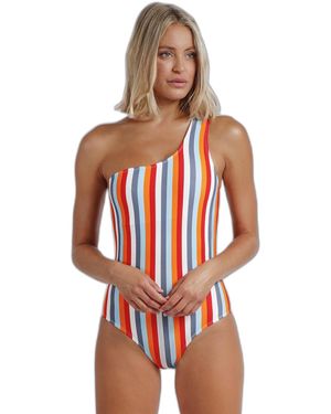 Admas Badpak Maillot De Bain 1 Pièce Femme Sun Stripes - Rood