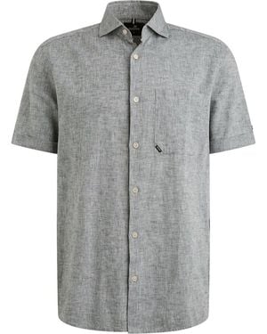 Vanguard Chemise Short Sleeve Chemise De Lin Blend Dark Slate - Gris
