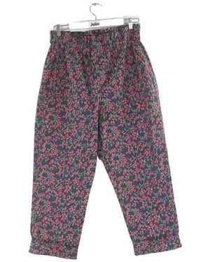 Vintage Pantalon Pantalon Droit En Coton - Violet