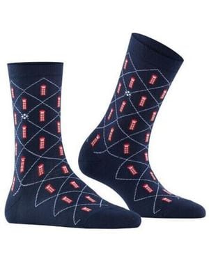Burlington Collants & bas Mi-chaussettes Phone Booth Coton majoritaire - Bleu