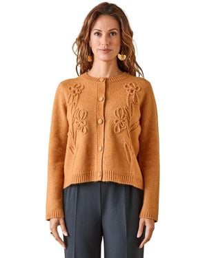 Daxon Gilet Cardigan Laine Et Alpaga - Orange