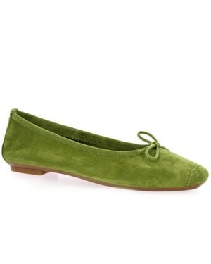 Reqins Ballerines Ballerines Harmony cuir velours mousse - Vert