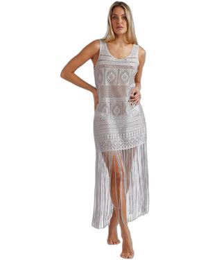 Admas Jurk Robe De Plage Brillante Femme - Grijs