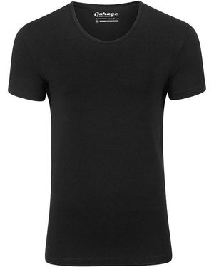 Garage T-Shirt Stretch Basique Col Rond Profond - Noir