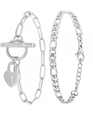 Sc Crystal Bracelets B3227-ARGENT+B2384-ARGENT - Blanc