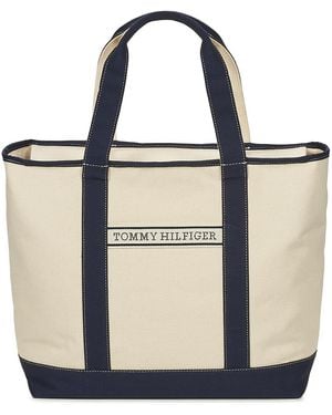 Tommy Hilfiger Handtas Th Summer Canvas Tote - Zwart