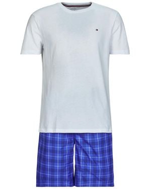 Tommy Hilfiger Pyjamas / Chemises de nuit SS WOVEN PJ SET PRINT - Bleu