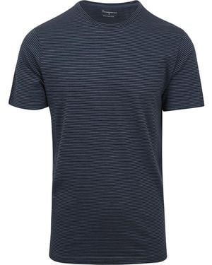 Knowledge Cotton T-shirt T-shirt Rayures Marine - Bleu