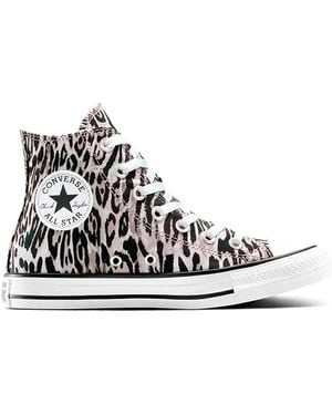 Converse Baskets montantes UNISEX CHUCK TAYLOR ALL STAR LEOPARD HIGH TOP - Blanc