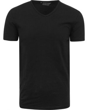 Garage T-shirt T-shirt Stretch Basique Col-V Noir