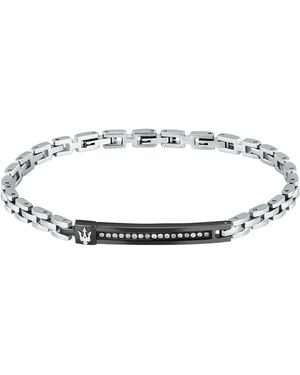 Maserati Bracelets Bracelet en acier et cristal - Métallisé