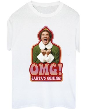 Elf T-Shirt Santa's Coming - Blanc