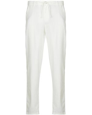 SELECTED Pantalons droit SLH172-SLIMTAPE BRODY LINEN - Blanc