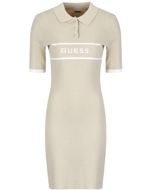 Guess Korte Jurk Meissa Polo Ss Swtr Dress - Naturel