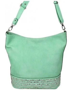 Fuchsia Sac à main Sac seau déco strass / cloutée vert