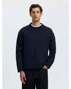 SELECTED T-Shirt O-Neck Tee - Bleu