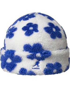 Kangol Bonnet Bonnet poalire fleuri - Bleu