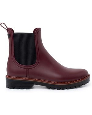 Pisamonas Bottines Bottines De Pluie Femme Semelle Track Tri - Marron