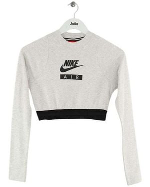 Nike Gilet Pull en coton gris - Blanc
