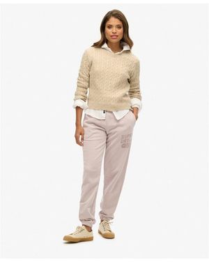Superdry Pull Jogger graphique lavé vintage - Blanc