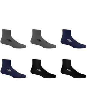 Umbro Shorties & Boxers Lots De 6 Paires De Chaussettes Quarter Mid Core - Bleu