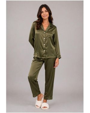 Kebello Ensembles de pyjama Pyjama fluide en satin F, Vert