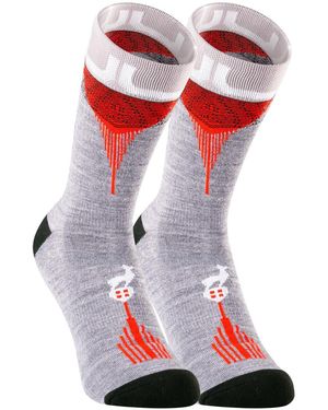 Aulp Chaussettes Chaussettes Rando Technique Dark Grey - Rouge