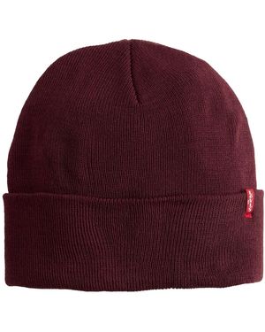 Levi's Muts Slouchy Tab Beanie Tawny Port - Rood