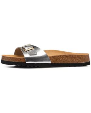 Scholl Sandales plates ESTELLE Python Synthetic - Marron