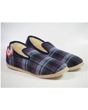Fargeot Chaussons Furka Charentaise Fourrée Semelle Feutre - Bleu