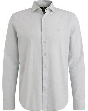 Vanguard Chemise Chemise De Lin Blend Bleu Clair - Gris