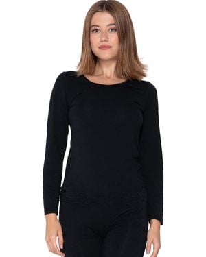 Luna Pyjama's Nachthemden Top Met Lange Mouwen Micro Touch Splendida - Zwart