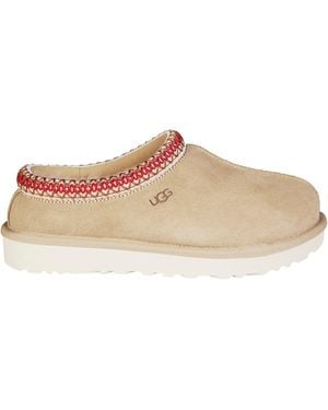 UGG Mini Slippers With Embroidered Detail - Natural