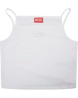 DIESEL T Shirt Crop Logo - Bianco