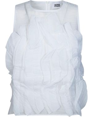 Alpha Studio Top Voile Cot Bellissimo - White