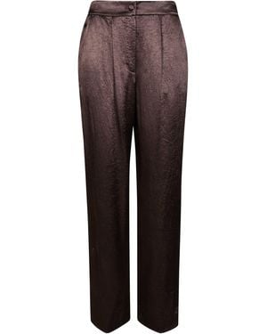 Liu Jo Satin Pants With Slits - Brown
