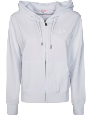Sun 68 Hoodie Zip Piquet - Blu