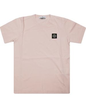 Stone Island T Shirt Mm Basic - Pink